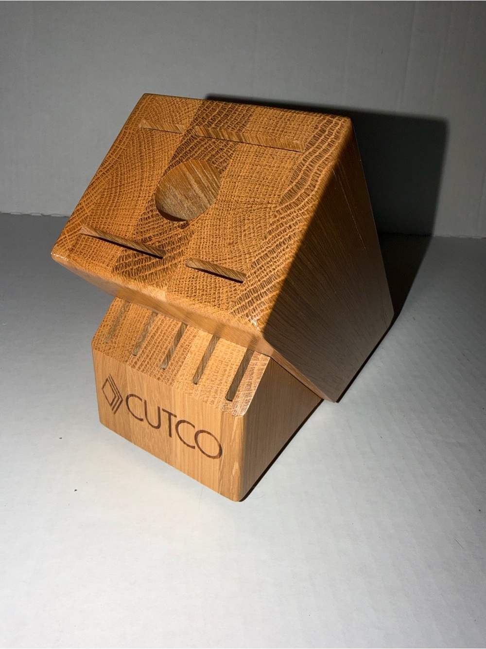 Cutco Bamboo Knife Block - Light Brown Wood Finish